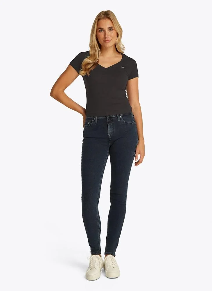 تومي جينز تيشيرت V-Neck بشعار