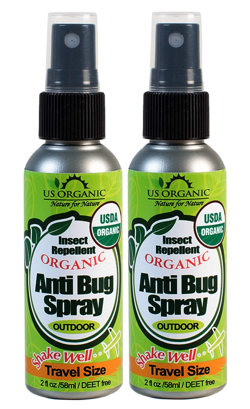 US Organic Mosquito Repellent Anti Bug Outdoor Pump Sprays, USDA Certification, Cruelty Free, Proven Results by Lab Testing, Deet-Free (2 oz - Value 2 Pack) - Image 1