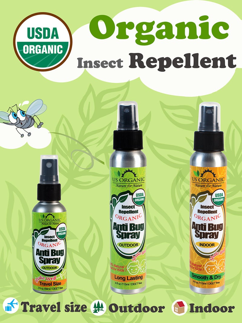 US Organic Mosquito Repellent Anti Bug Outdoor Pump Sprays, USDA Certification, Cruelty Free, Proven Results by Lab Testing, Deet-Free (2 oz - Value 2 Pack) - Image 5