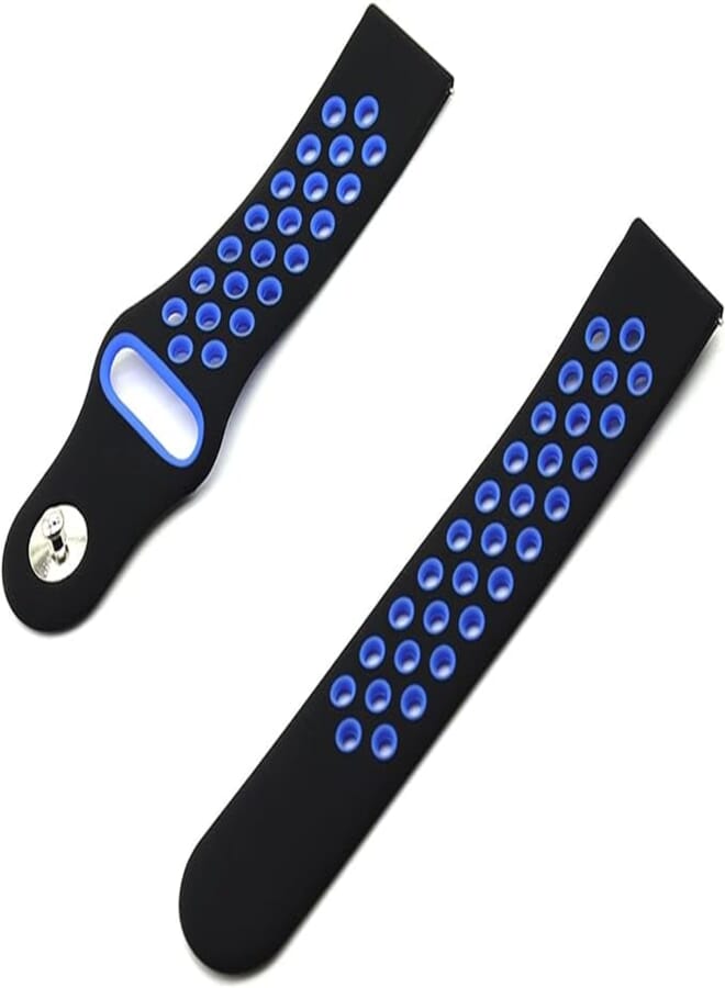 Generic TORTES Watch Bands for Men Sport Watch easy to install Bracelet soft durable color bip strap (Color : 22 black blue, Size : 20mm)