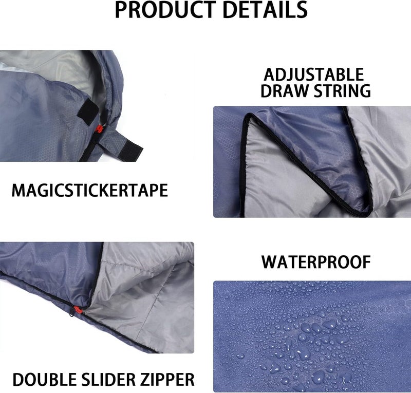 tuphen - Sleeping Bags for Adults Kids Boys Girls Backpacking Hiking Camping Microfiber Liner, Cold Warm Weather 4 Seasons Indoor Outdoor Use, Lightweight & Waterproof - Image 4