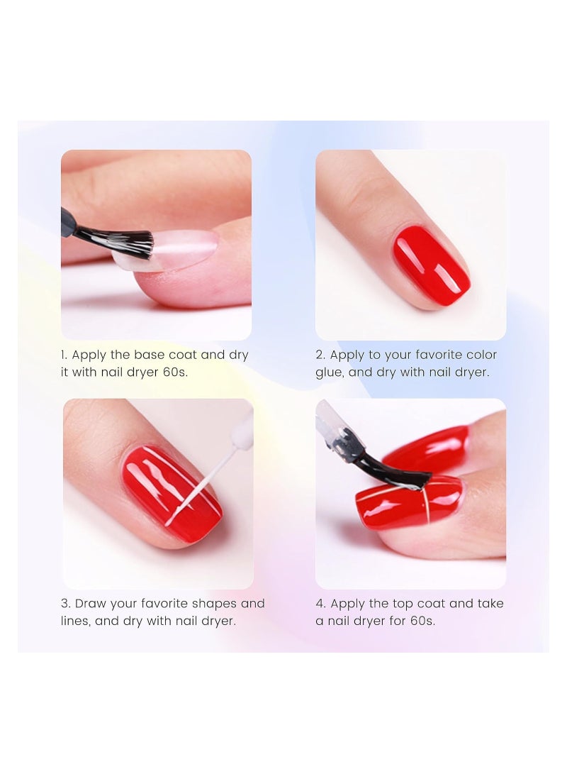 12-Color Glitter Gel Nail Polish Set - DIY Liner Art Kit for Professional Nail Design, Perfect for Nail Salons and Home Manicures, Includes Glitter Liner Polish for Creative Nail Art. - Image 5