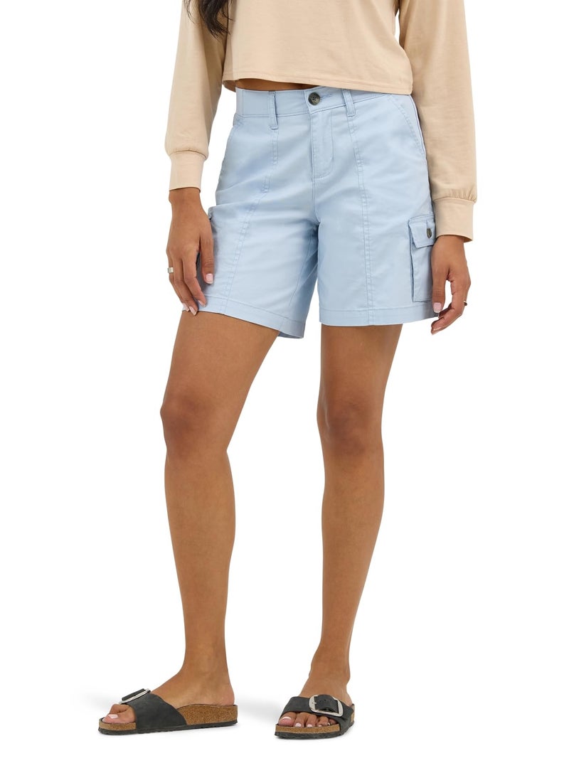 Lee Women's Ultra Lux Comfort with Flex-to-Go Cargo Short, Shy Blue, 18 - Image 1