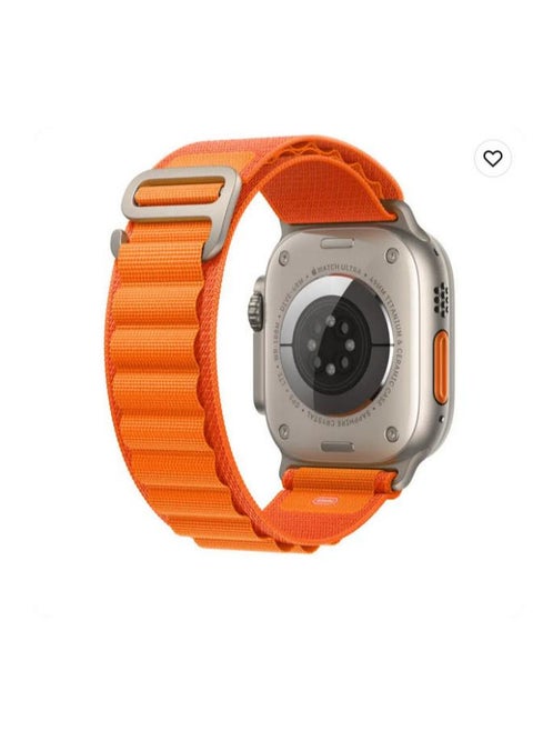 Nylon Compatible with Apple Watch Bands (44/45/49mm), Soft and Breathable Nylon G-hook Loop Buckle Watch Strap, Suitable for Apple watch Ultra Series 8 Adjustable Size (Orange)