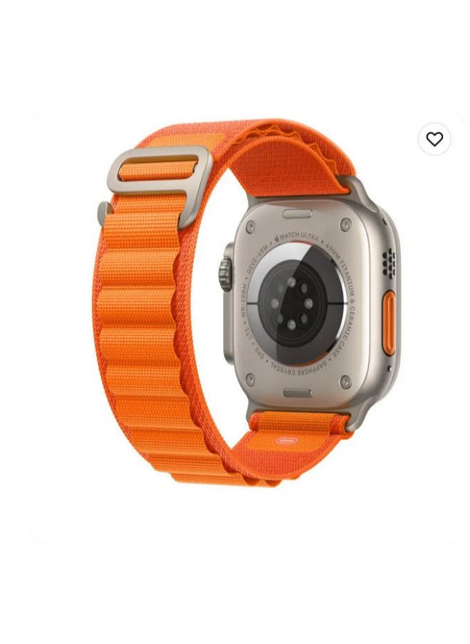 Generic - Nylon Compatible with Apple Watch Bands (44/45/49mm), Soft and Breathable Nylon G-hook Loop Buckle Watch Strap, Suitable for Apple watch Ultra Series 8 Adjustable Size (Orange) - Image 1