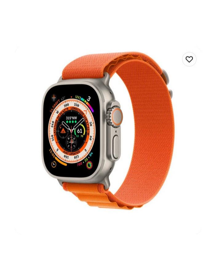 Generic - Nylon Compatible with Apple Watch Bands (44/45/49mm), Soft and Breathable Nylon G-hook Loop Buckle Watch Strap, Suitable for Apple watch Ultra Series 8 Adjustable Size (Orange) - Image 1