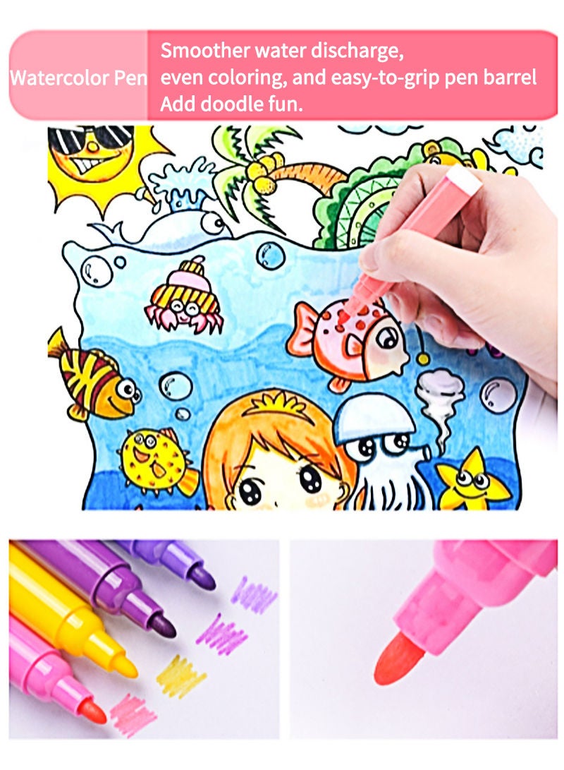 Kidle 150pcs Art Drawing Set Children's Painting Watercolor Pen Wax Crayon Oil Pastel Drawing Pencils Paint Brush Stationery Supplies Kids Gifts - Image 4