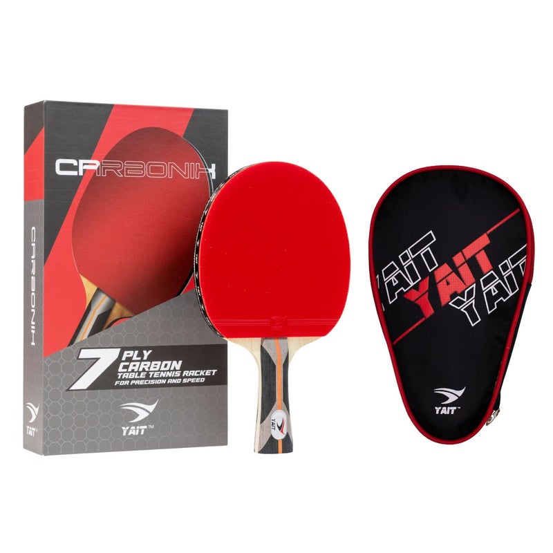 YAIT Sports Carbonix Carbon Table Tennis Racket with Stylish Cover Bag | 7-Ply Carbon Blade + ITTF Standard Rubber | Professional Table Tennis Racquet for Spin, Speed & Control | Advanced TT Bat - Image 1