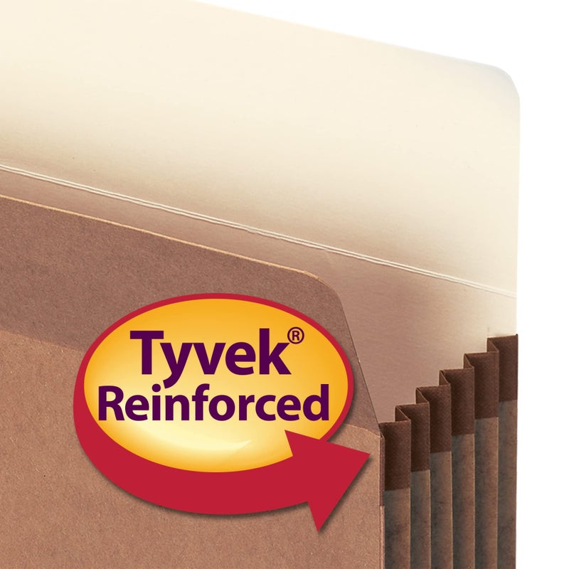 Smead 100% Recycled File Pocket, Straight-Cut Tab, 5-1/4" Expansion, Letter Size, Redrope, 10 per Box (73206) - Image 4