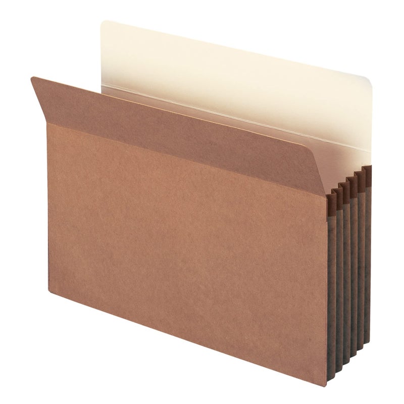 Smead 100% Recycled File Pocket, Straight-Cut Tab, 5-1/4" Expansion, Letter Size, Redrope, 10 per Box (73206) - Image 1