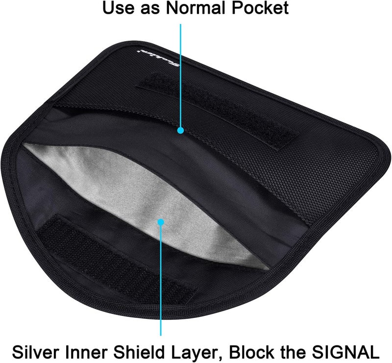 Techion Signal Blocking Bag, 2 Pack RFID Faraday Bag Shield Pouch Cage Box Wallet Case for Cell Phone and Car Key FOB, Privacy Protection, Anti-Hacking - Black - Image 2