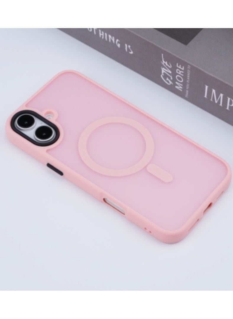 Generic - for iPhone 16 Plus 5G Case,[Compatible with Magsafe][Mil-Grade Drop Protection] Slim Shockproof Translucent Protective Phone Case foriPhone 16 Plus 5G, Pink - Image 1
