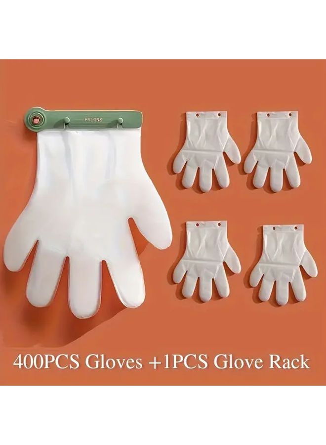 Green Disposable Gloves 400 Pcs With Wall Mounted Holder And Glove Clip - Image 1