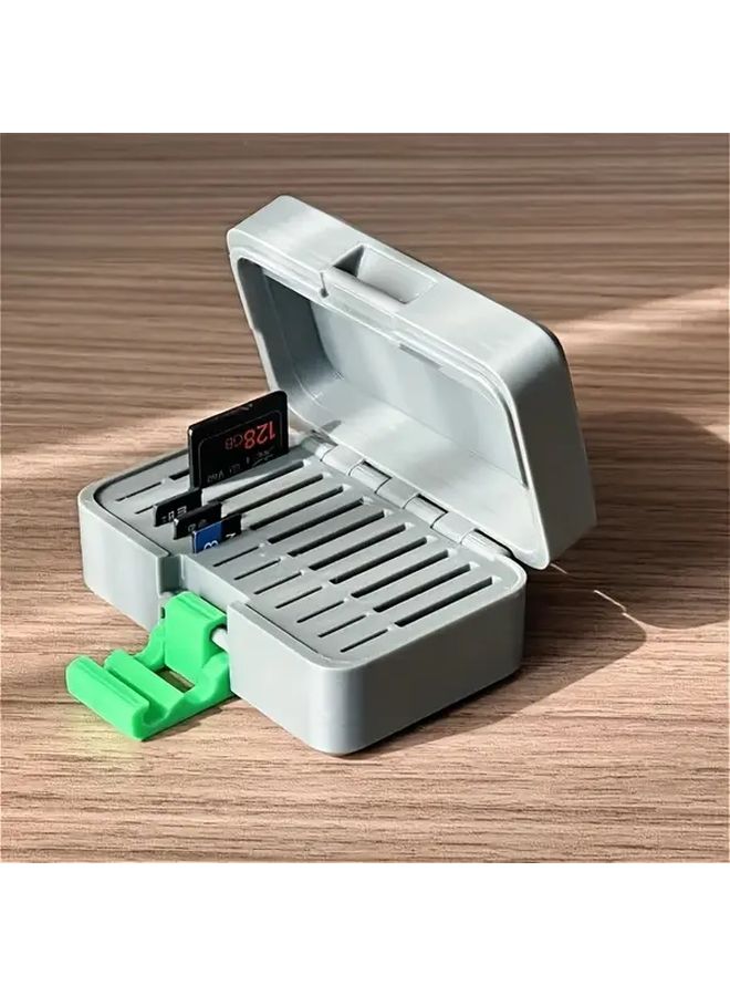 Marble Pattern Memory Card Holder Case 8 Slot SD TF Micro SDHC SDXC Locking System - Image 1