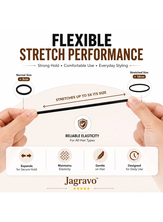 جاجرافو ربطات شعر صغيرة مطاطية سوداء من Jagravo 1500 قطعة – أربطة شعر ناعمة من المطاط للبنات الصغيرات والأطفال – تثبيت ذيل الحصان بدون شد – أربطة لطيفة ومتينة للاستخدام اليومي لتصفيف الشعر - Image 2
