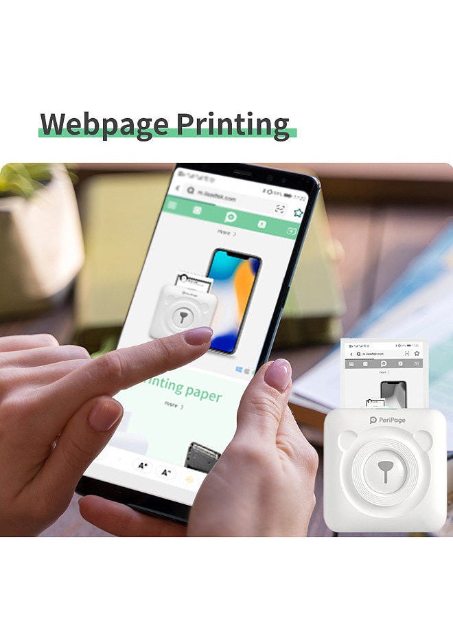 PeriPage - Mini Pocket All-in-One Thermal Printer Wireless BT Picture Photo Label Memo Receipt Paper Printer AR Photo Function with USB Cable Support for Android iOS Smartphone Windows - Image 1
