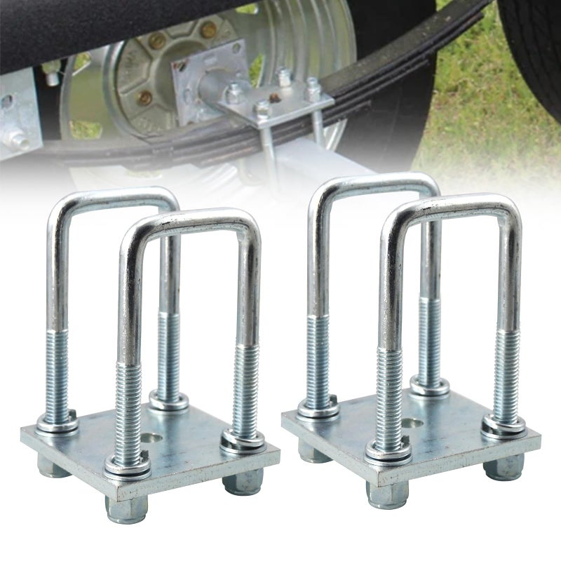 طقم مسامير U بولت RYANSTAR RACING 5 14 طول 2 عرض متوافق مع محور قارب 2x2 محور قارب زنبركات ورقة مسامير U مربعة 2 بوصة عرض