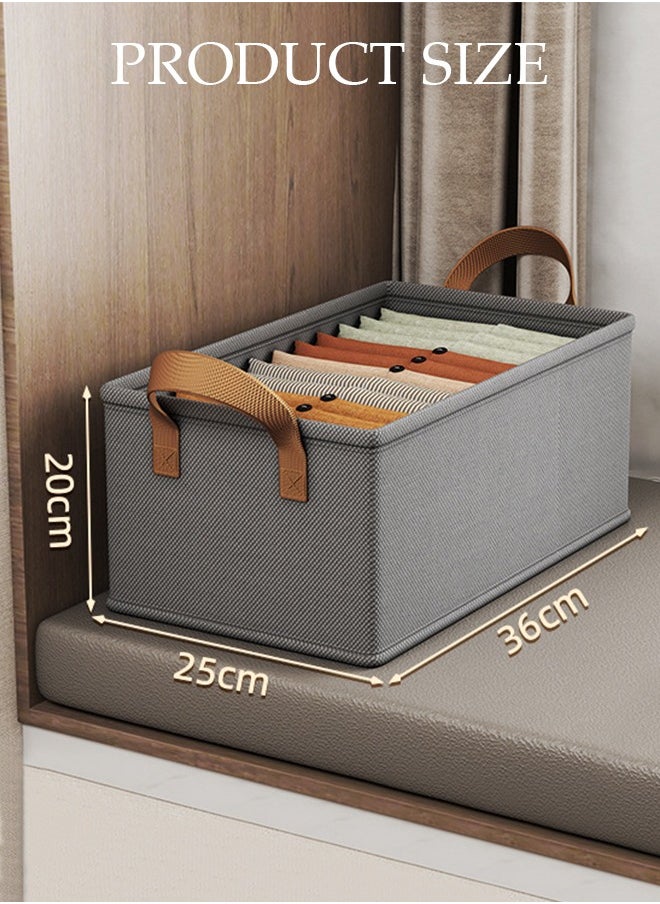 DUNISO 3pcs Wardrobe Clothes Organizer Foldable Closet Storage Organizer for Clothes Jeans Washable Closet Storage Boxes with Carrying Handles Cube Storage Bin for Home Bedroom Office  - Image 2
