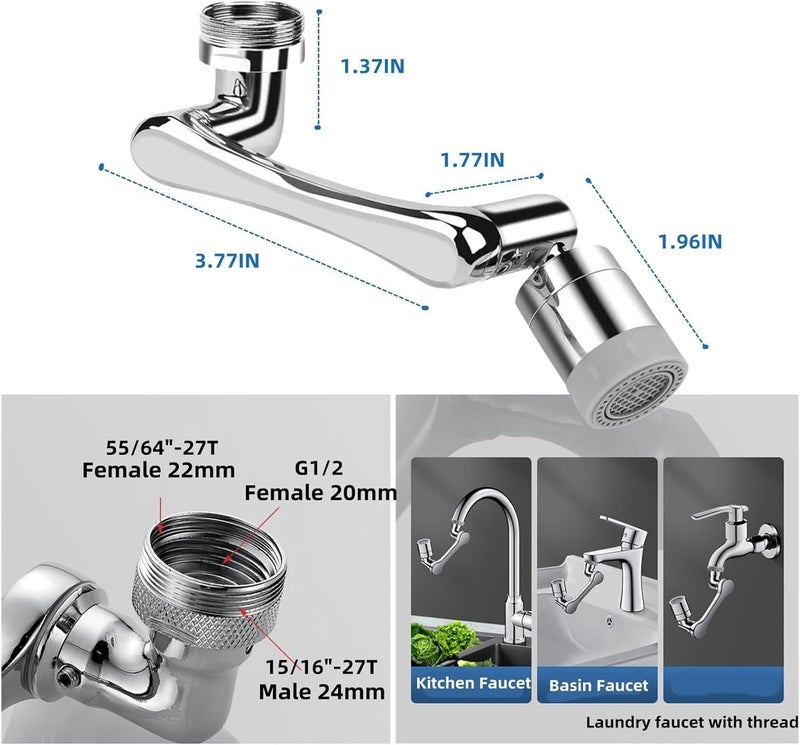 Smart Flow Water Connector (Product Information: Easy Water Regulation!, Washing Machine, Heater, Filter) Made of Strong Anti-Rust Material, Easy Installation, 2 Outputs, Shine K - Generic - Image 3