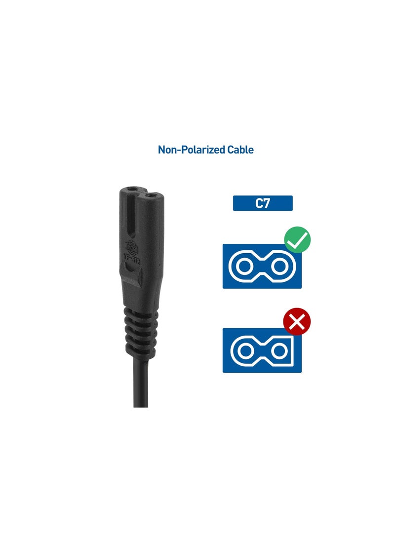 Terabyte - 3M UK Power Cable (IEC320C7 to BS 1363) C7 Figure 8 Power Lead, PS4 Power Cable, Kettle Lead/Power Cord compatible with Samsung LG Philips Toshiba TV/Printer/PS4/PS3/PS5 - Image 1