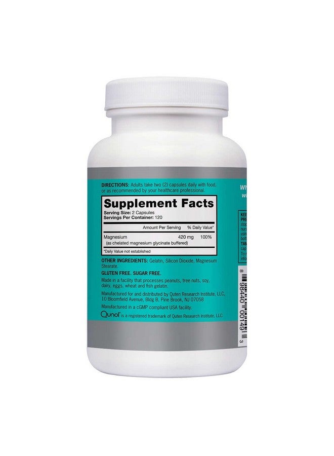 Qunol Magnesium Extra Strength 420mg, Vegetarian & Gluten Free, 240 Capsules - Image 2