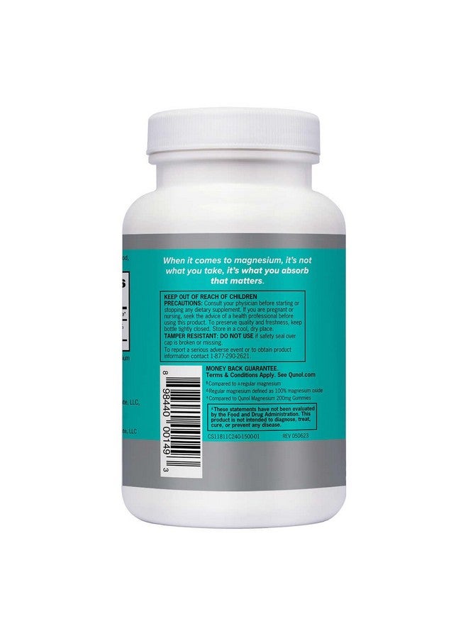 Qunol Magnesium Extra Strength 420mg, Vegetarian & Gluten Free, 240 Capsules - Image 3