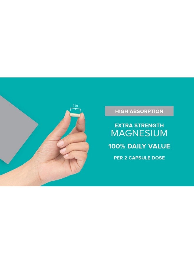 Qunol Magnesium Extra Strength 420mg, Vegetarian & Gluten Free, 240 Capsules - Image 5