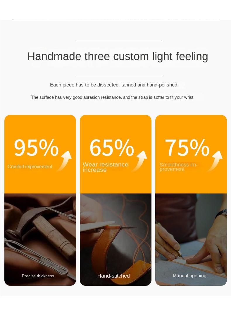 Y&D For Apple Watch 42/44/45/49MM Leather Breathable Microporous Folding Magnetic Buckle Strap - Image 3