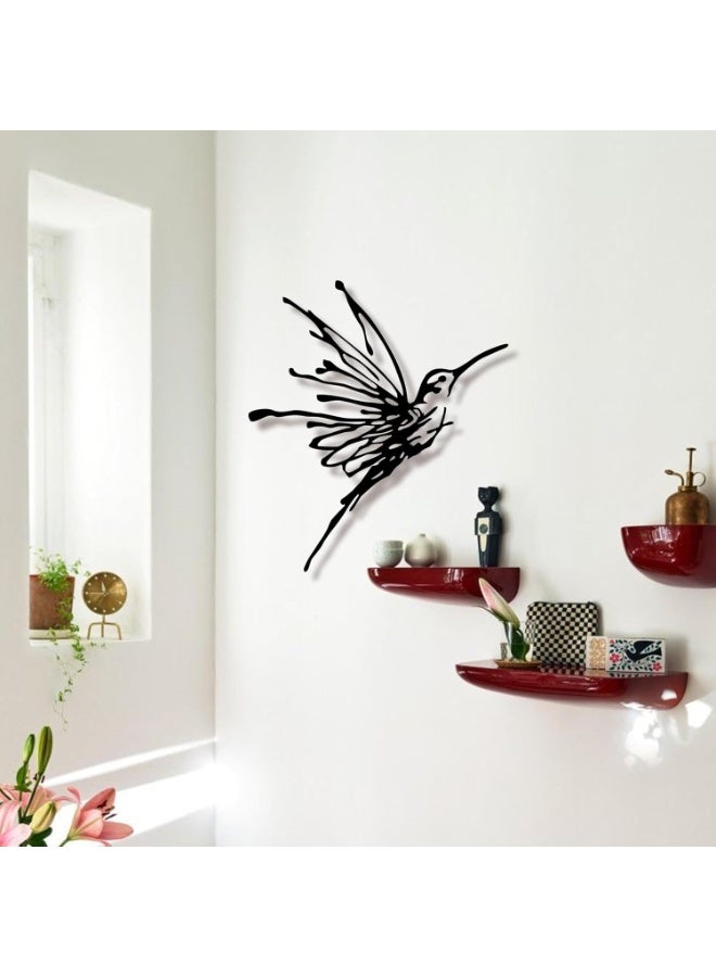 Arabest 3D Metal Hummingbird Wall Art - Unique Black Outdoor Garden Decor, Waterproof Bird Sculpture for Patio, Living Room, Bedroom & Bathroom - Image 5