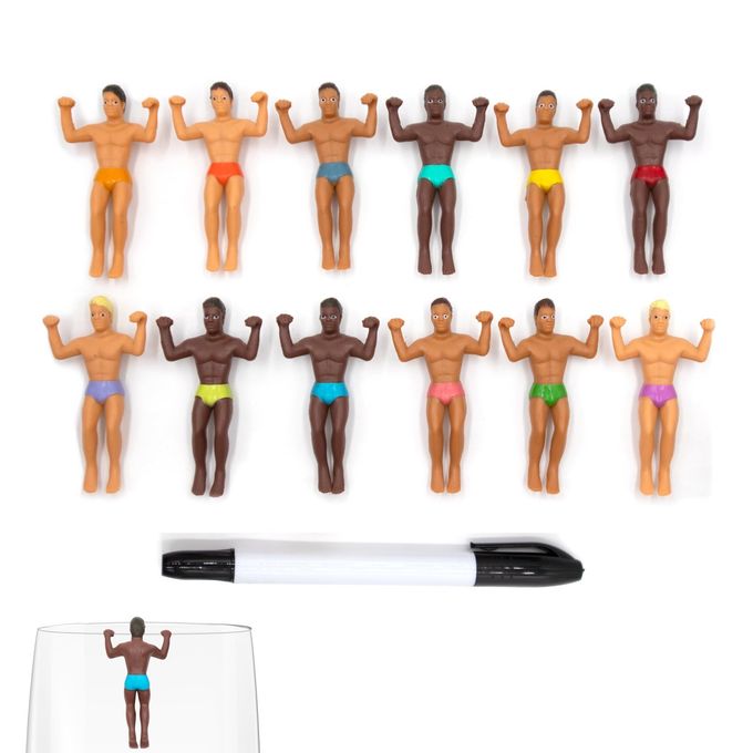 NPW Drinking Buddies Party Edition Drink Markers, Customizable Wine Glass Charms includes Fine Tip PenBachelorette, Girls' Nights, Family Get Together & More, Novelty Gifts (12 Count) - Image 1