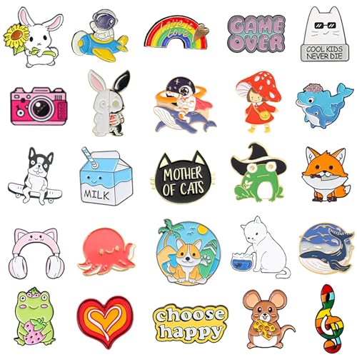 SINCCO 20/40/50 Pcs Cute Enamel Backpack Pins, Funny Anime Enamel Lapel Pins Bulk Set Cool Brooch Button Pins Badge Aesthetic for Backpacks, Bag, Jacket, Kids, Girls, Festival Present (Style 50) - Image 3