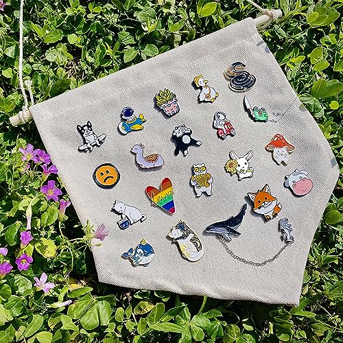 SINCCO 20/40/50 Pcs Cute Enamel Backpack Pins, Funny Anime Enamel Lapel Pins Bulk Set Cool Brooch Button Pins Badge Aesthetic for Backpacks, Bag, Jacket, Kids, Girls, Festival Present (Style 50) - Image 5