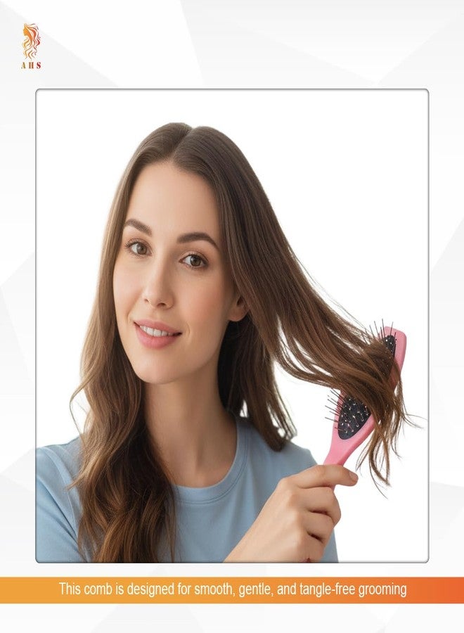 AHS Wig Brush SS Wire Wig Brush for Real Hair Wigs & Hair Extensions | Hair Brush for Men & Women | Portable Travel Wig Brush for Hairdresser, Beginners. (Pink) - Image 5
