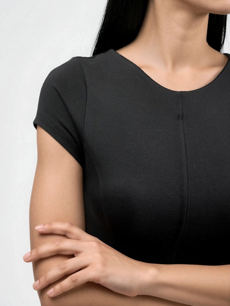 BUSEM Short Sleeve Mini A-Line Dress - Image 5