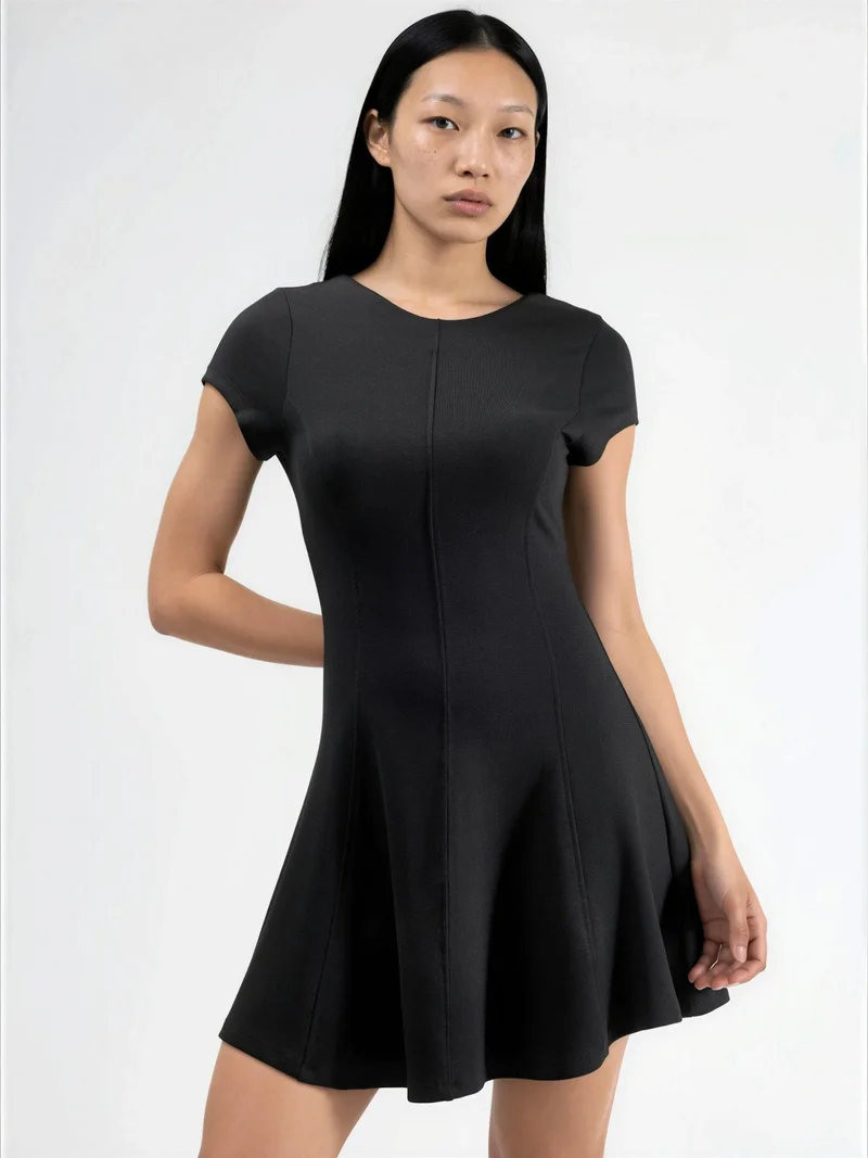 بوسيم BUSEM Short Sleeve Mini A-Line Dress