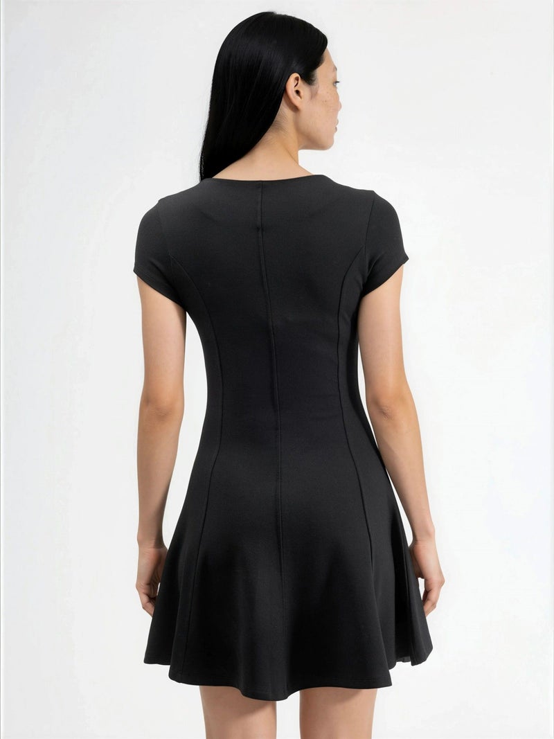 BUSEM Short Sleeve Mini A-Line Dress - Image 3