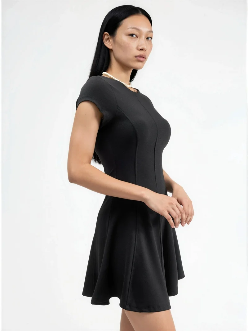 بوسيم BUSEM Short Sleeve Mini A-Line Dress