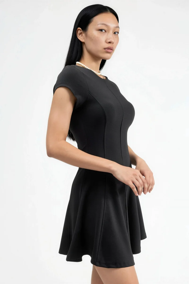 بوسيم BUSEM Short Sleeve Mini A-Line Dress