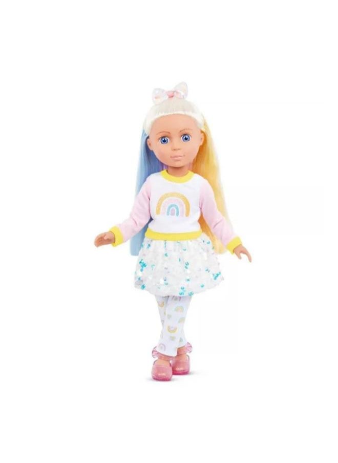 B. Toys - 14 inch doll with rainbow outfit set from Glitter Girls - Image 1