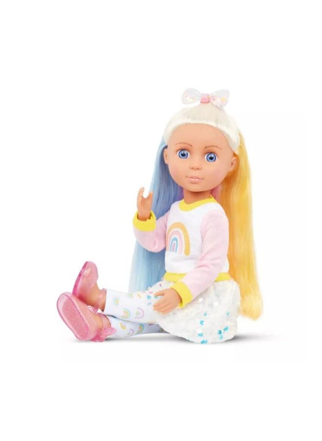 B. Toys - 14 inch doll with rainbow outfit set from Glitter Girls - Image 1
