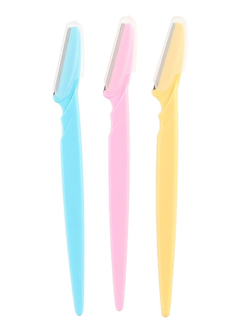 Tinkle 3-Piece Eyebrow Razor Kit Pink/Yellow/Blue