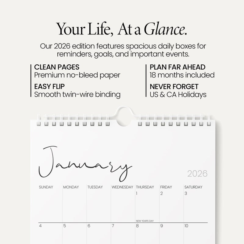 Karto Wall Calendar 2026 - Vertical 11x17 inch January 2026 to June 2027 - Boost Your Productivity and Easy Planning with the Aesthetic Monthly Calendar - Cursive - Image 2