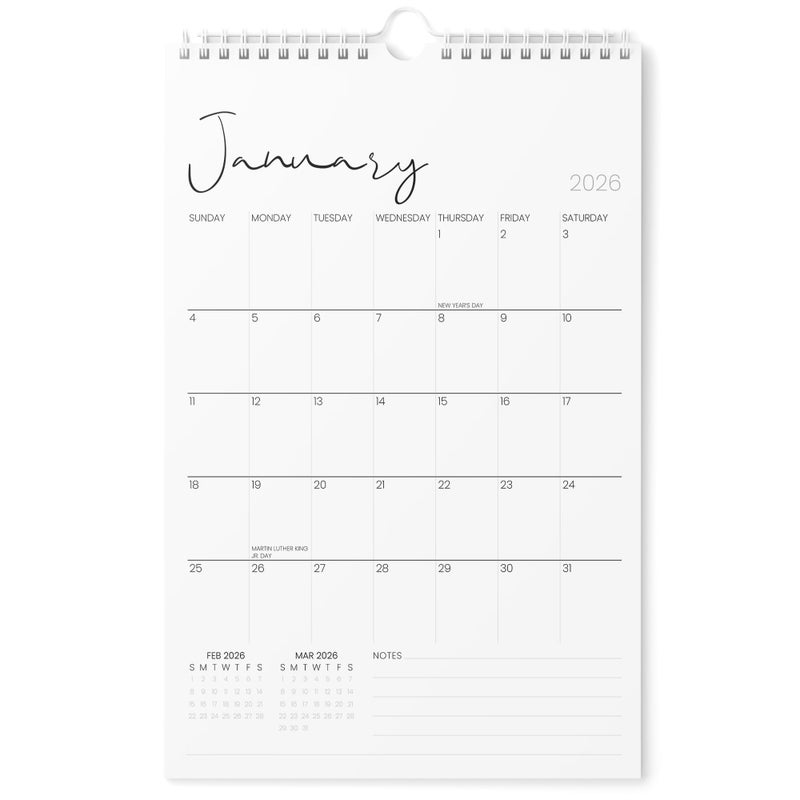Karto Wall Calendar 2026 - Vertical 11x17 inch January 2026 to June 2027 - Boost Your Productivity and Easy Planning with the Aesthetic Monthly Calendar - Cursive - Image 1