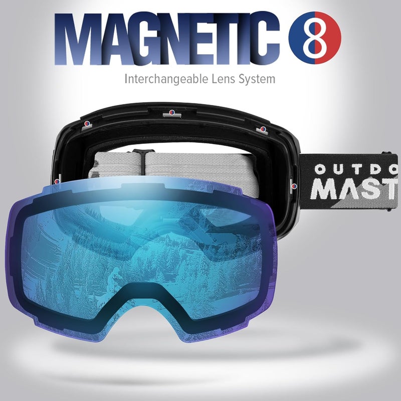 OutdoorMaster Ski Goggles PRO - Frameless, Interchangeable Lens 100% UV400 Protection Snow Goggles for Men & Women - Image 2