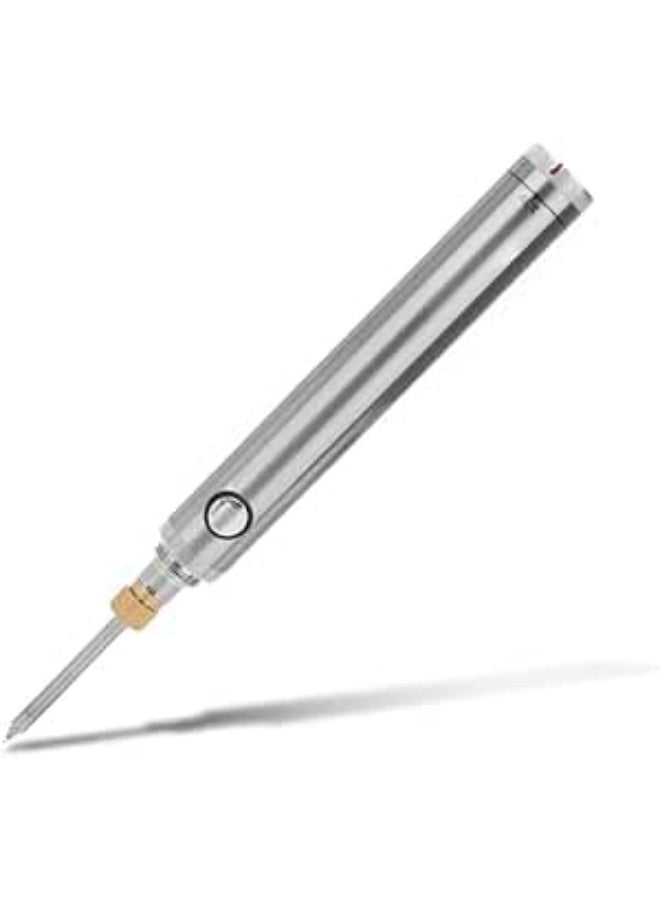 مجموعة مكواة لحام كهربائية لاسلكية بمنفذ USB  ومكواة لحام صغيرة 8 وات وواجهة شحن من النوع C ويمكن أن تستمر الشحنة الكاملة لمدة 30 دقيقة (فضي) - Image 3