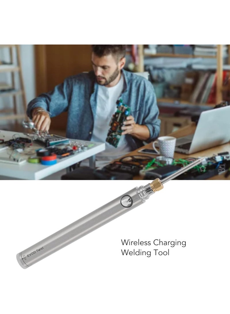 مجموعة مكواة لحام كهربائية لاسلكية بمنفذ USB  ومكواة لحام صغيرة 8 وات وواجهة شحن من النوع C ويمكن أن تستمر الشحنة الكاملة لمدة 30 دقيقة (فضي) - Image 5