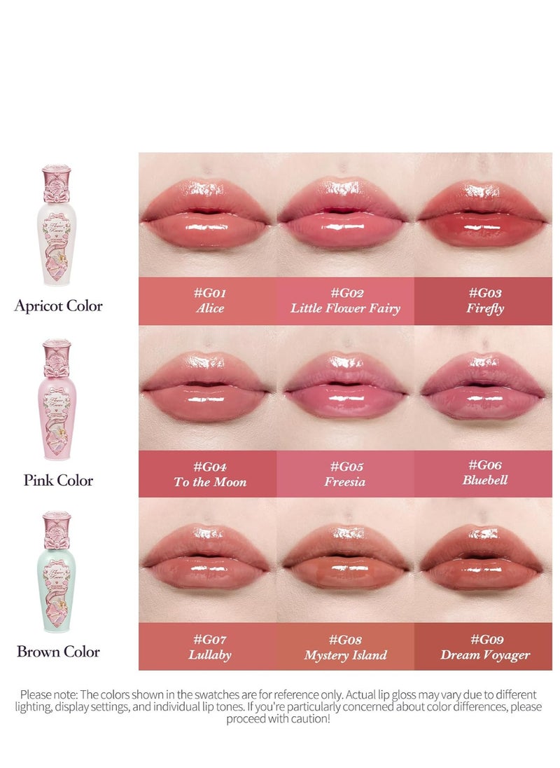 Midsummer Fairytales Lip Gloss-Glowy Moisturizing Coating Lip Lacquer-Hydrating Tinted Lip Oil for Girls & Women-Vegan & Cruelty Free - 0.17Fl Oz (G03 Firefly, 5 ml)