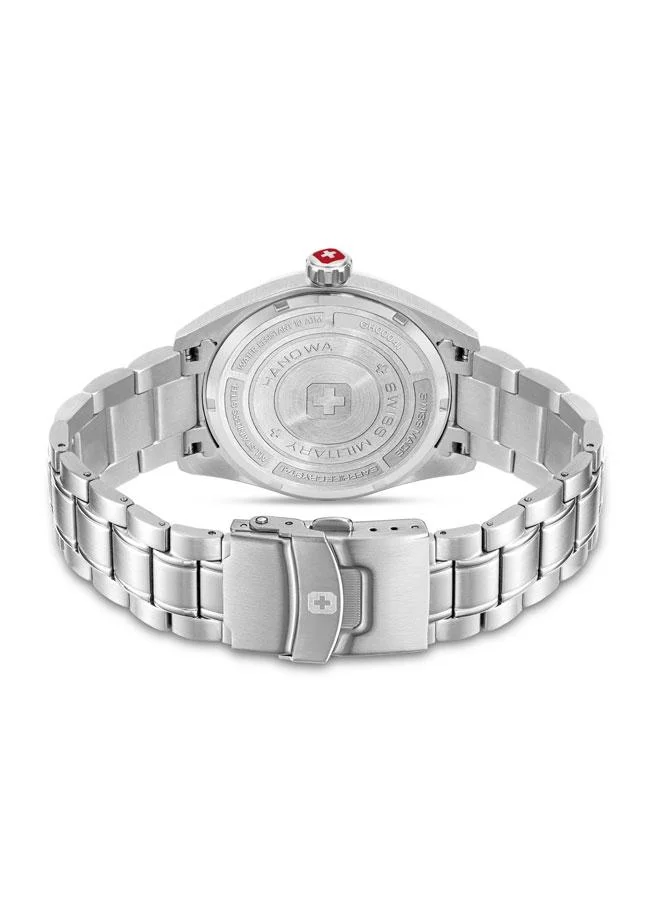 SWISS MILITARY HANOWA Pioneer 41mm Men's Watch with Black Dial & Stainless Steel Bracelet