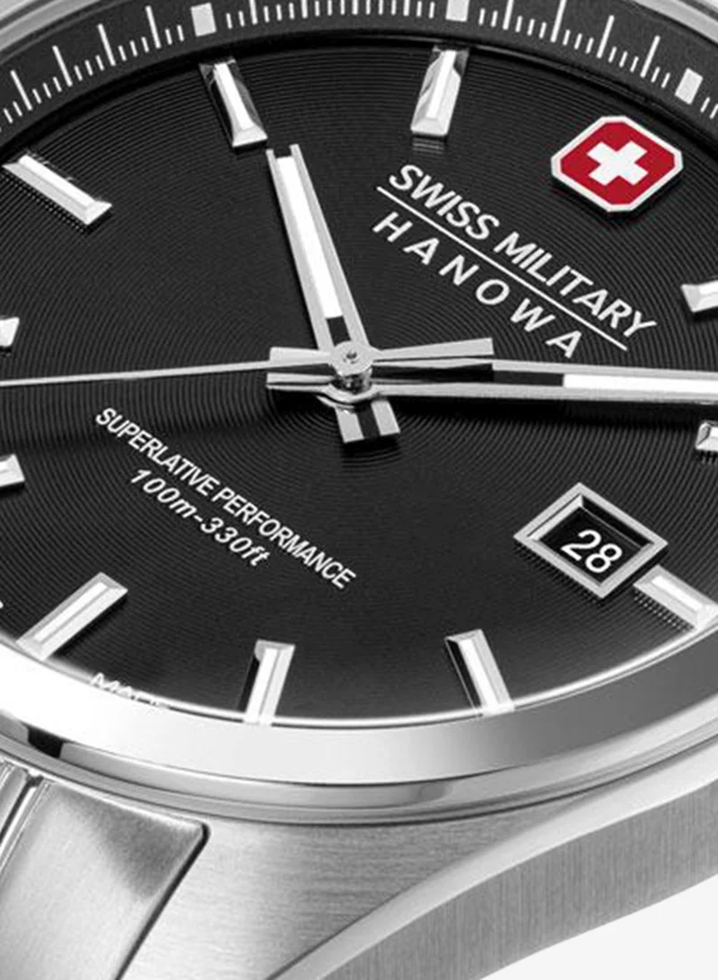 Swiss Military Hanowa Silver 1 Pioneer 41mm Men's Watch with Black Dial & Stainless Steel Bracelet for Men | Best Price UAE