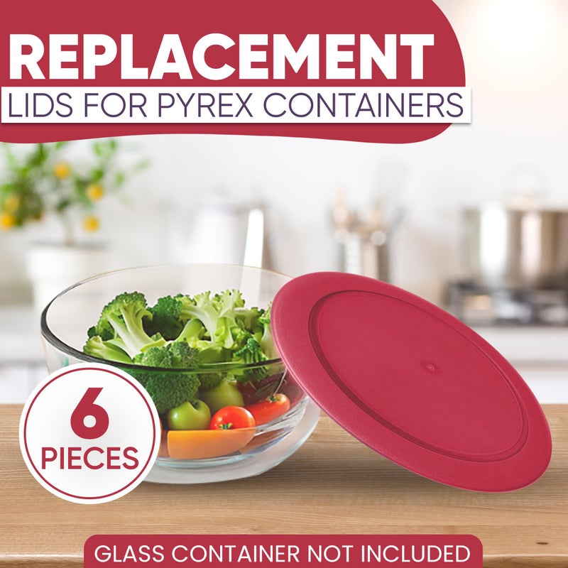 MRX Solutions Replacement Lids for Pyrex Containers Round Glass Food Plastic (2) 2-Cup (2) 4-Cup (2) 7-Cup (Red) - Image 3